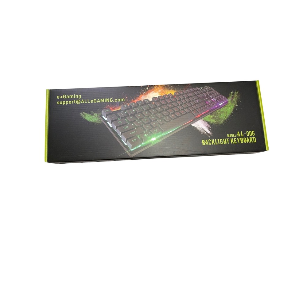 eGaming AL 006 Backlight Gaming Keyboard 104 Key Multimedia USB Wired Gaming NIB